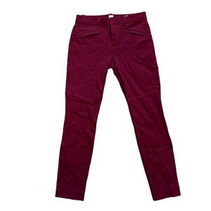 Gap Women’s Maroon Skinny Ankle Pants Size 2R Stretch Casual Zip Pockets